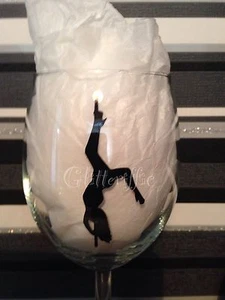 X2 Pole Dancer Lady Silhouette zum Selbermachen schwarz Vinyl Aufkleber Aufkleber Glitzer Weinglas - Bild 1 von 3