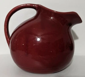 Vintage McCoy USA Pottery Maroon Burgundy Red Ice Lip Ball Pitcher - Picture 1 of 10