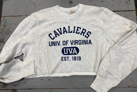 VIRGINIA CAVALIERS Women's Cropped Sweatshirt Medium Licensed Champion NWT Cover
