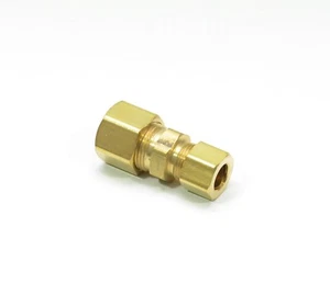 1/2 - 3/8 OD Compression Copper Tube Union Straight Joiner Fitting Air Gas Water - Picture 1 of 6