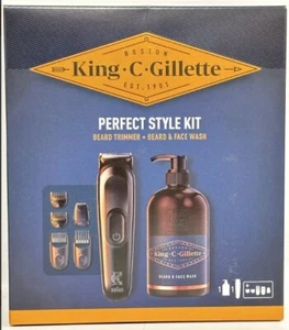King C. Gillette Men's Perfect Style Beard Kit Gift Set, Trimmer and Face Wash - Picture 1 of 2