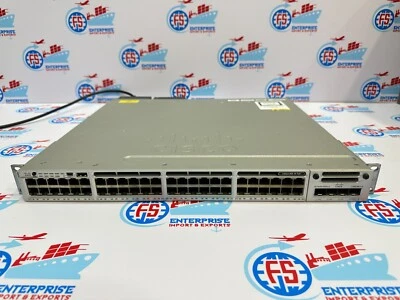 Cisco WS-C3850-48F-S V06 48-Port PoE+ Switch C3850-NM-4-1G Module - Image 1 of 4