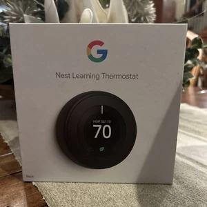 Google Nest Learning Thermostat Black 24V T3016US Free Shipping - Picture 1 of 7