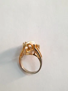 Size 6.5 Gold Plated Ring with Captured CZ Zircon - Picture 1 of 6
