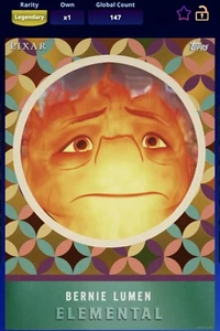 DIGITAL Topps Disney Collect 5th Anniversary Bernie Lumen Gold Chrome Legendary - Foto 1 di 2