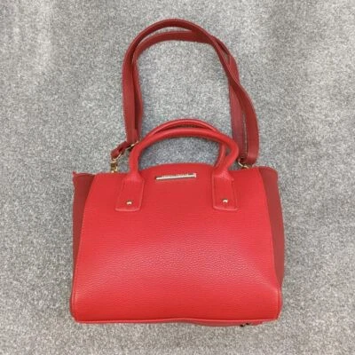 DOROTHY PERKINS RED HANDBAG FAUX LEATHER SHOULDER BAG GOLD Y2K CARRY - Image 1 of 4
