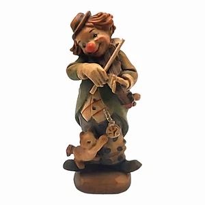 Figura de payaso tallada en madera ANRI de colección RARA de Juan Ferrandiz - Imagen 1 de 4