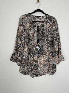 Zac & Rachel Woman’s Colorful Floral Boho Flowy Top Size Medium - Picture 1 of 6