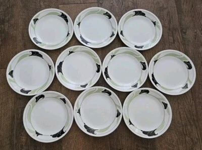 Lot Of 10 VTG Corelle by Corning Desert Bread Plate 6 3/4" White Black Orchid - Image 1 of 4