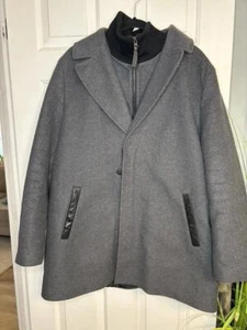 Mackage Wool Blend Coat With Leather Trimming - Picture 1 of 9
