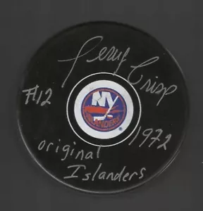 Terry Crisp Signed & Inscribed "Original Islander" New York Islanders Puck - Picture 1 of 1