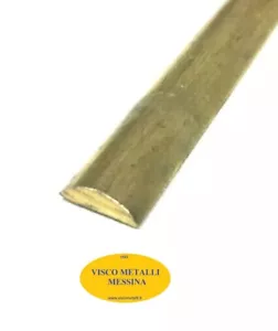 Barra Semitonda Ottone mm 6x3 barra mt 1 hobby casa brico modellismo cornici - Foto 1 di 1