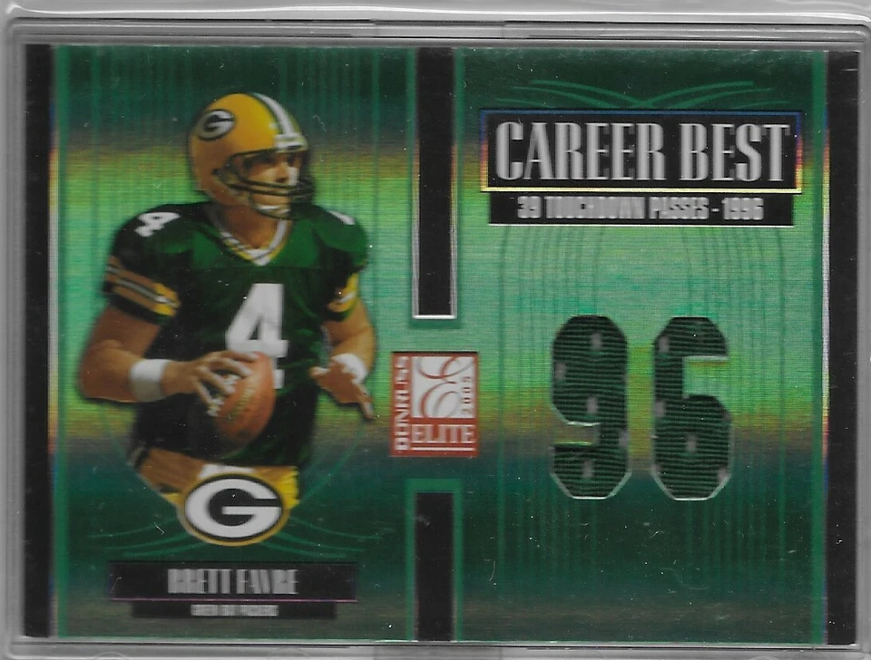 2005 Brett Favre #86/95 JERSEY Donruss Elite Career Best GREEN #CB-4 - Image 1 of 2