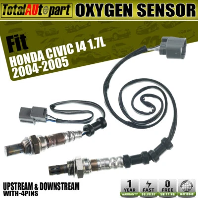 Sensor de oxígeno O2 2 piezas para Honda Civic 2004-2005 aguas arriba y aguas abajo 250-54013 Foto 1 de 4