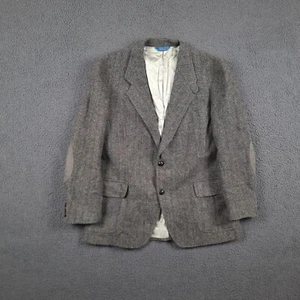 Vintage PENDLETON Jacket Mens 42 Wool Tweed Sportcoat Herringbone Elbow Patches - Picture 1 of 10