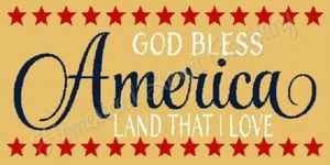 WIEDERVERWENDBARE SCHABLONE 8484 6"x12 GOD BLESS AMERICA - Mylar SIGN Stencils - Bild 1 von 1