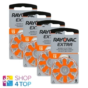 32 RAYOVAC EXTRA SIZE 13 HEARING AID BATTERIES HEARING AID BATTERIES 8BL PR48 1.45V - Picture 1 of 2