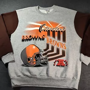 Sudadera De Colección Rara Años 90 Cleveland Browns Gráfica XL EE. UU. Cuello Redondo Sombra Script - Imagen 1 de 14