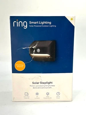 Ring Smart Lighting Outdoor Solar Steplight Motion-Sensor Smart Alarm Black - Image 1 of 4