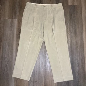 Tommy Bahama Mens Pants 38x32 (39x29) Beige Khaki Straight Pleated Silk Blend - Picture 1 of 10