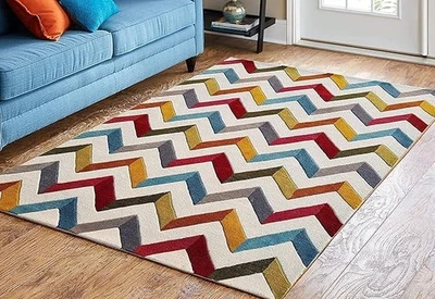 Valley Craft Yellow Wool Handmade Tufted Carpet for Living Room Bedroom Drawing - Image 1 of 4