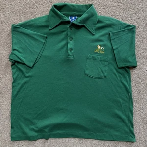 Vintage 80s Champion Notre Dame Fighting Irish Polo Shirt Large USA Made - Picture 1 of 4