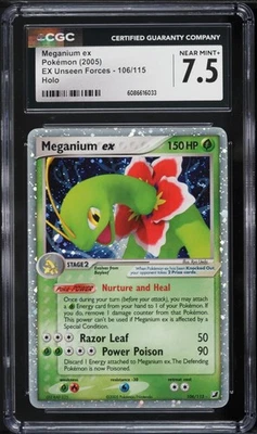 CGC 7.5 Meganium ex Holo Rare EX Unseen Forces 2005 Pokemon Card #106 - Image 1 of 2