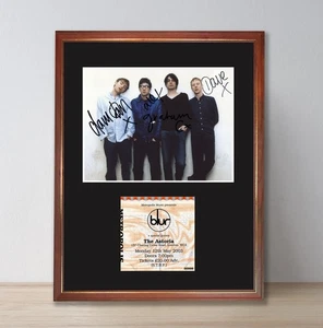 UNSCHÄRFE GERAHMT 13"x17" signiertes Foto & Konzertkarte DISPLAY REPRO Damon Albarn CD - Bild 1 von 1