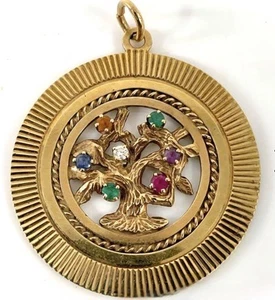 Antique Vintage Tiffany & Co 14K Yellow Gold Tree Of Life Dearest Pendant 17.9g - Picture 1 of 10