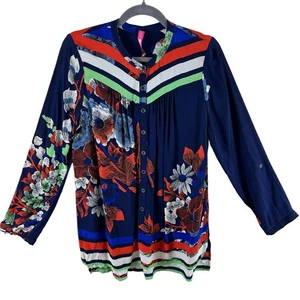 Anthropolgie Plenty By Tracy Reese lange Bluse mit Roll-Riegelärmeln Knopfleiste Gr. M - Bild 1 von 6