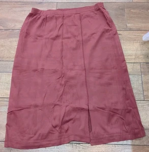 LL Bean Traveler Skirt Womens Large Wine  - Picture 1 of 3