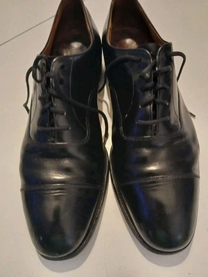 CHURCH'S Custom Grade Oxfords 9.5F  UK 10.5 US Black Leather Shoes Made England - Image 1 of 4