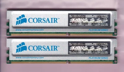 2GB 2x1GB PC4000 DDR-500 CORSAIR XMS Memory Kit CMX1024-4000PT XMS4000 v1.1 DDR1 - Image 1 of 3