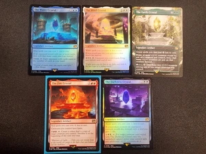 Final Fantasy Crystal SET Wind Water Dark FOIL Earth BORDERLESS Fire Regular MTG - Bild 1 von 6