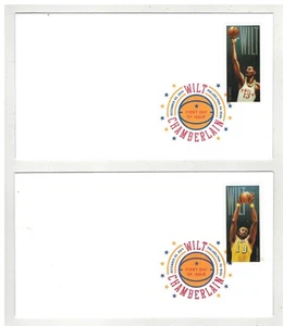 DCP FDC & SPECIAL COLOR CANCEL SET OF 2 BASKETBALL WILT CHAMBERLAIN BOTH TEAMS - Picture 1 of 1