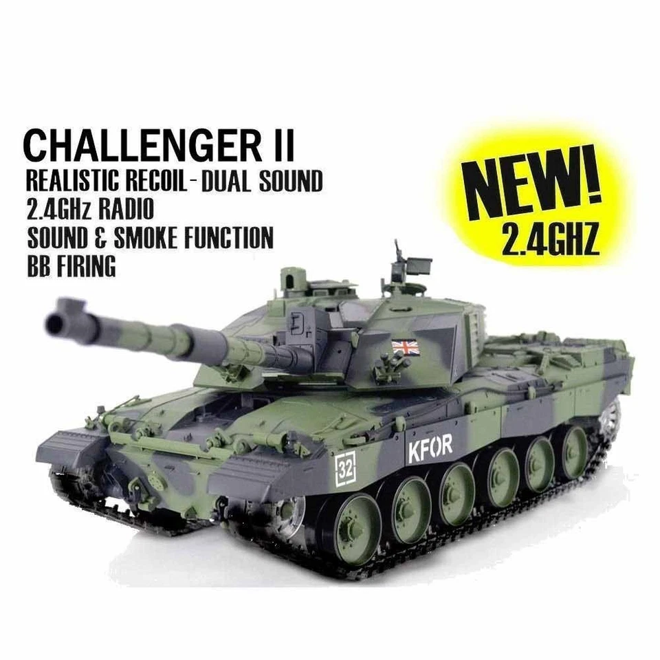 Heng Long 1/16 Tank Model RTR British Challenger II W/ Metal Suspensions  UK - Image 1 of 3