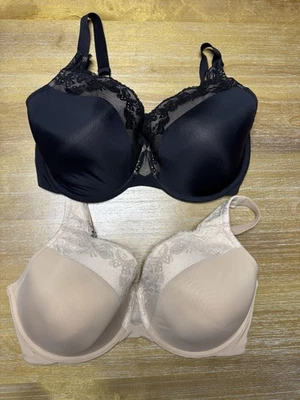 Olga Cloud 9 Lift Bra 38DD Lot (2) Underwire Black Nude - Image 1 of 4