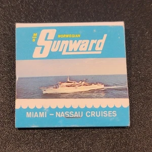 VTG Norwegian Sunward Miami-Nassau Cruises Klosters Rederi Full Matchbook Cover - Picture 1 of 5