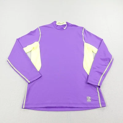 Camisa Nike Para Hombre Grande Púrpura Verde Pro Combat Hyperwarm Dri FIT Max Performance Foto 1 de 4