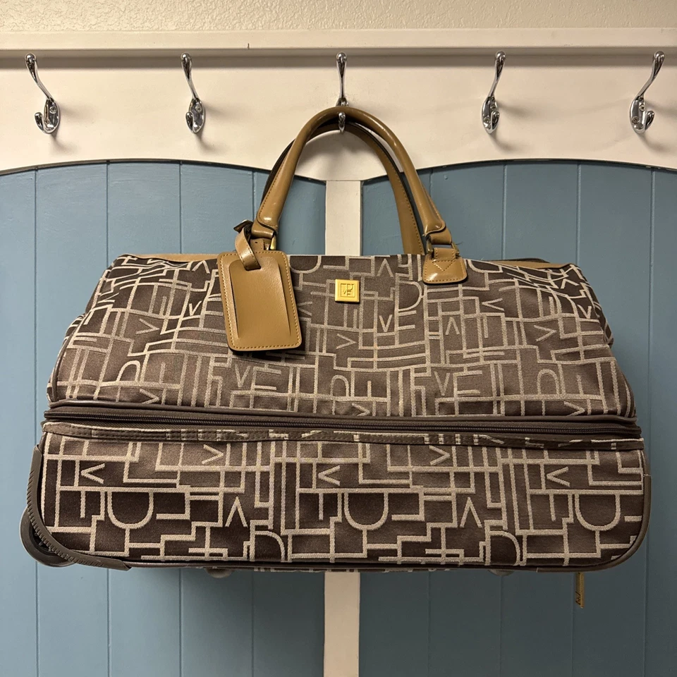 Vintage Diane Von Furstenberg DVF Classic Logo Travel Overnight Bag Brown - Image 1 of 4
