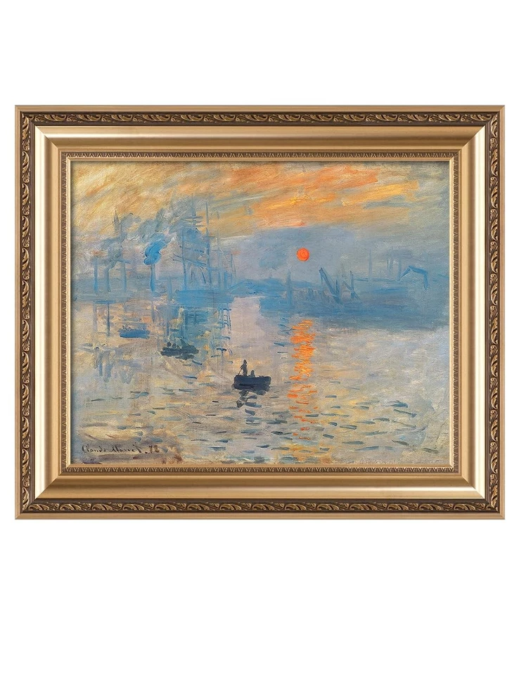 - Impression, Sunrise by Claude Monet, Giclee Prints Match with Classical Gol... - Image 1 of 4