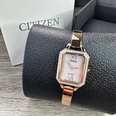 NEW✅ Citizen Silhouette Eco-Drive Womens Rose Gold Crystal Watch 23MM EM0983-51A - Image 1 of 4