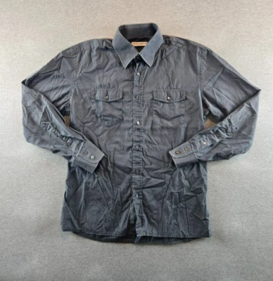 Dolce & Gabbana Mens Cotton Button Up Western Style L/S Shirt Gray 17 43 ITALY - Image 1 of 4