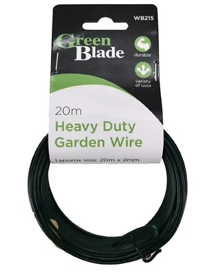 GREEN BLADE Filo da Giardino Resistente Antiruggine 20M x 2MM Tie Fix Sicuro Giardinaggio Esterno