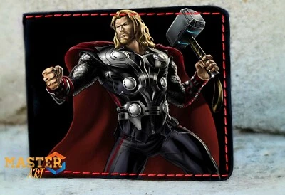 Thor leather wallet,carved Leather wallet,Comics Marvel leather wallet - Image 1 of 4