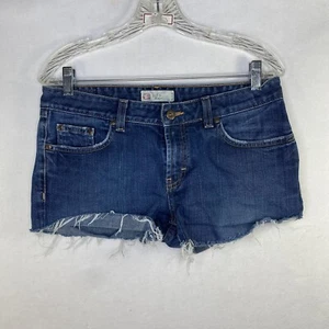 BKE Cut Off Blue Jean 31 Waist Dark Wash Low Rise Shorts Stretch Distressed - Picture 1 of 9