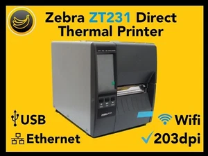 Zebra ZT231 Direct Thermal Printer, 203 dpi, WiFi USB Ethernet  ZT23142-D01A00FZ - Picture 1 of 7