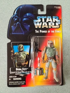 1995 Vintage Star Wars Potere della Forza 3,75'' BOBA FETT POTF Kenner Nuovo - Foto 1 di 4