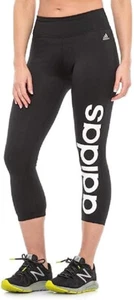 adidas Womens Fab Climalite Essentials Linear Training Tights Pants Black sz L - Picture 1 of 1