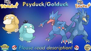 ⭐Shiny/Non-shiny Psyduck/Golduck 6IV XL⭐Let's Go Pikachu/Eevee HOME (💯Legal) - Picture 1 of 21